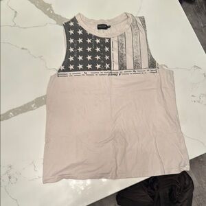 Grey And navy Sleeveless Muscle Tee
